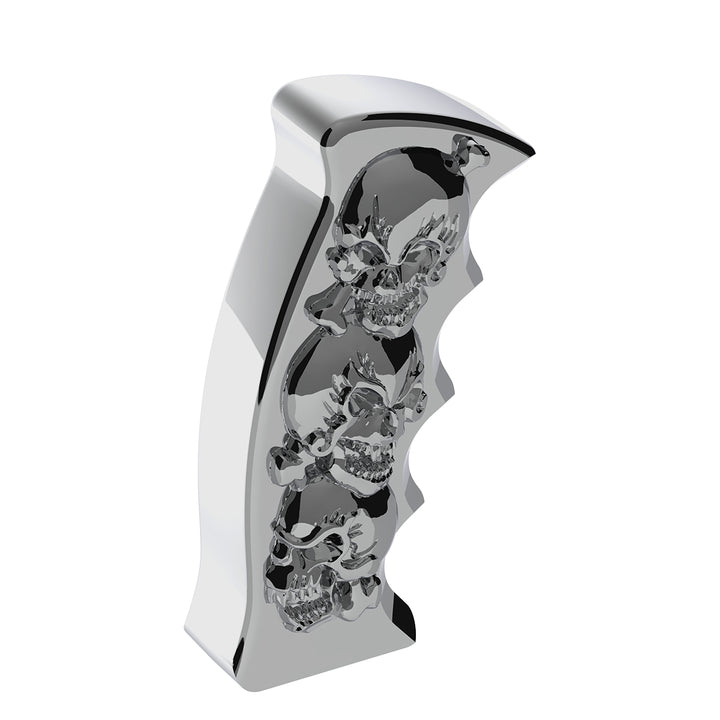Thread-On Skulls Pistol Grip Gearshift Knob - Chrome