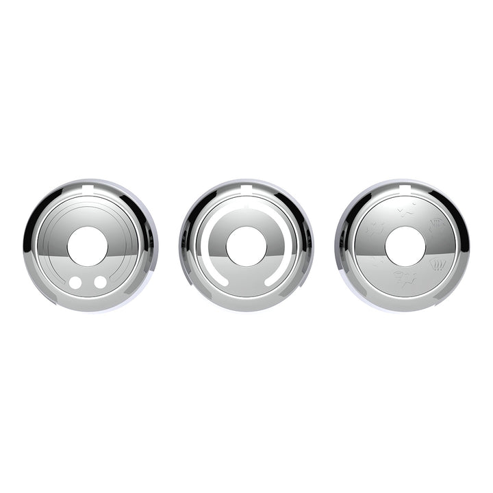 Chrome Plastic A/C Control 6 - Piece Dial Covers For 2018-2025 Freightliner Cascadia