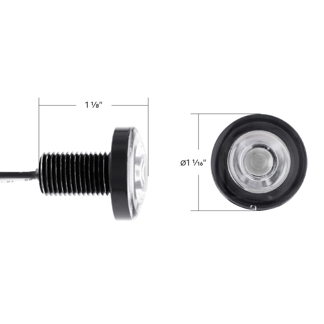 High Power LED 1" Light (Clearance/Marker) - Green LED/Clear Lens