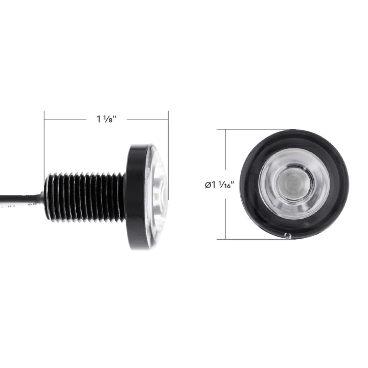 High Power LED 1" Light (Clearance/Marker) - Green LED/Clear Lens