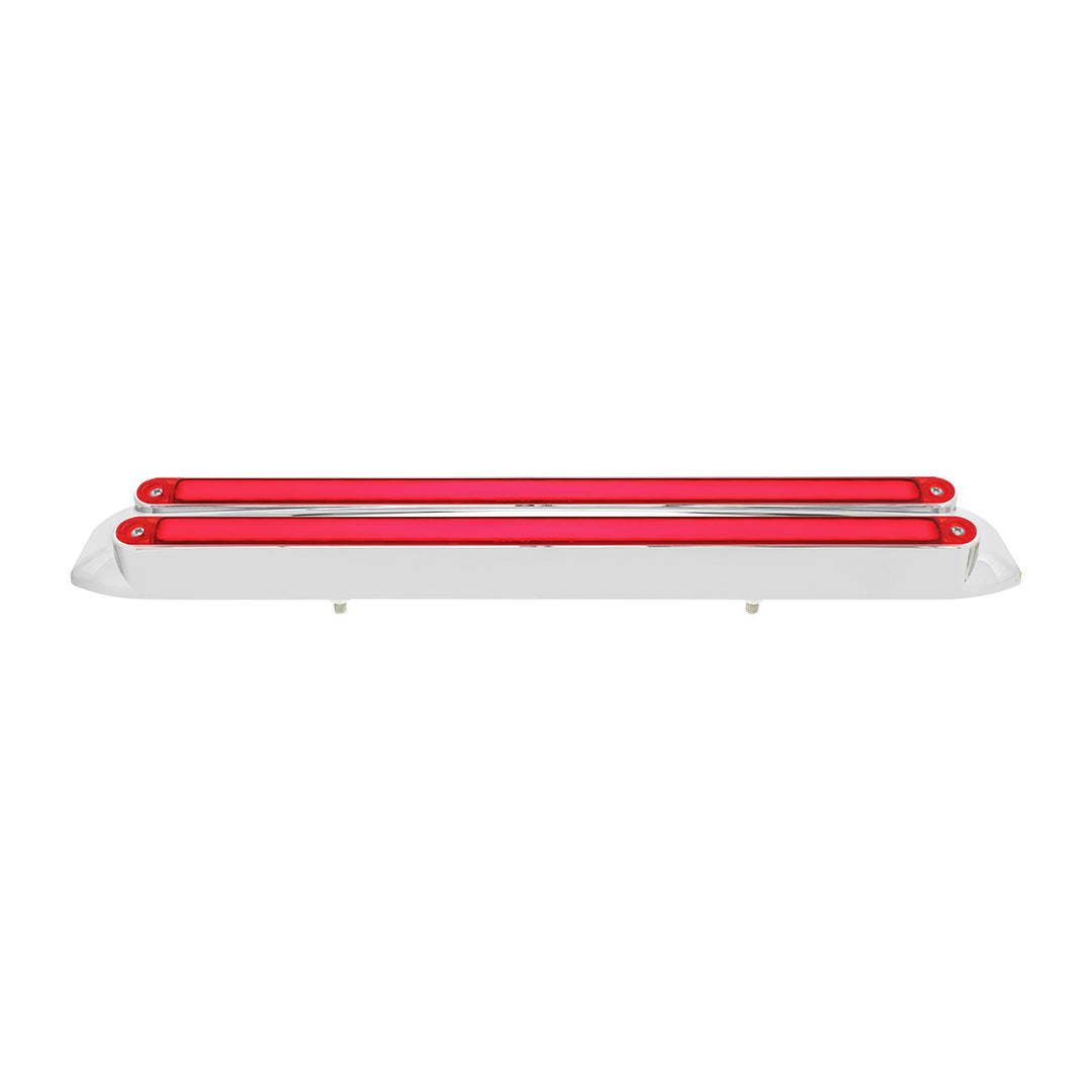 Dual 24 LED Dual Function 12" GloLight Bar With Bezel - Red LED/Red Lens