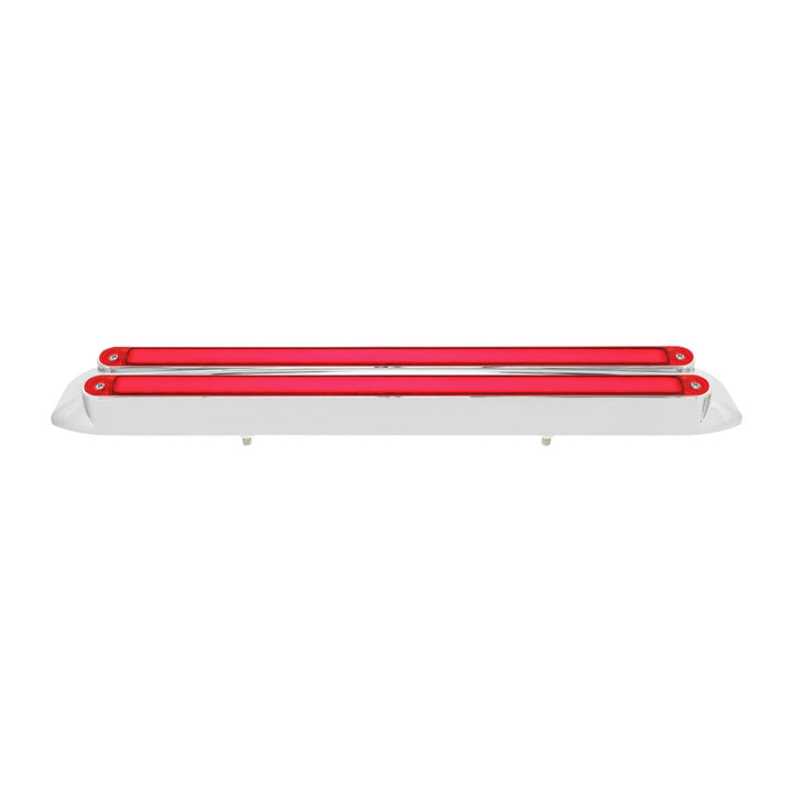 Dual 24 LED Dual Function 12" GloLight Bar With Bezel - Red LED/Red Lens