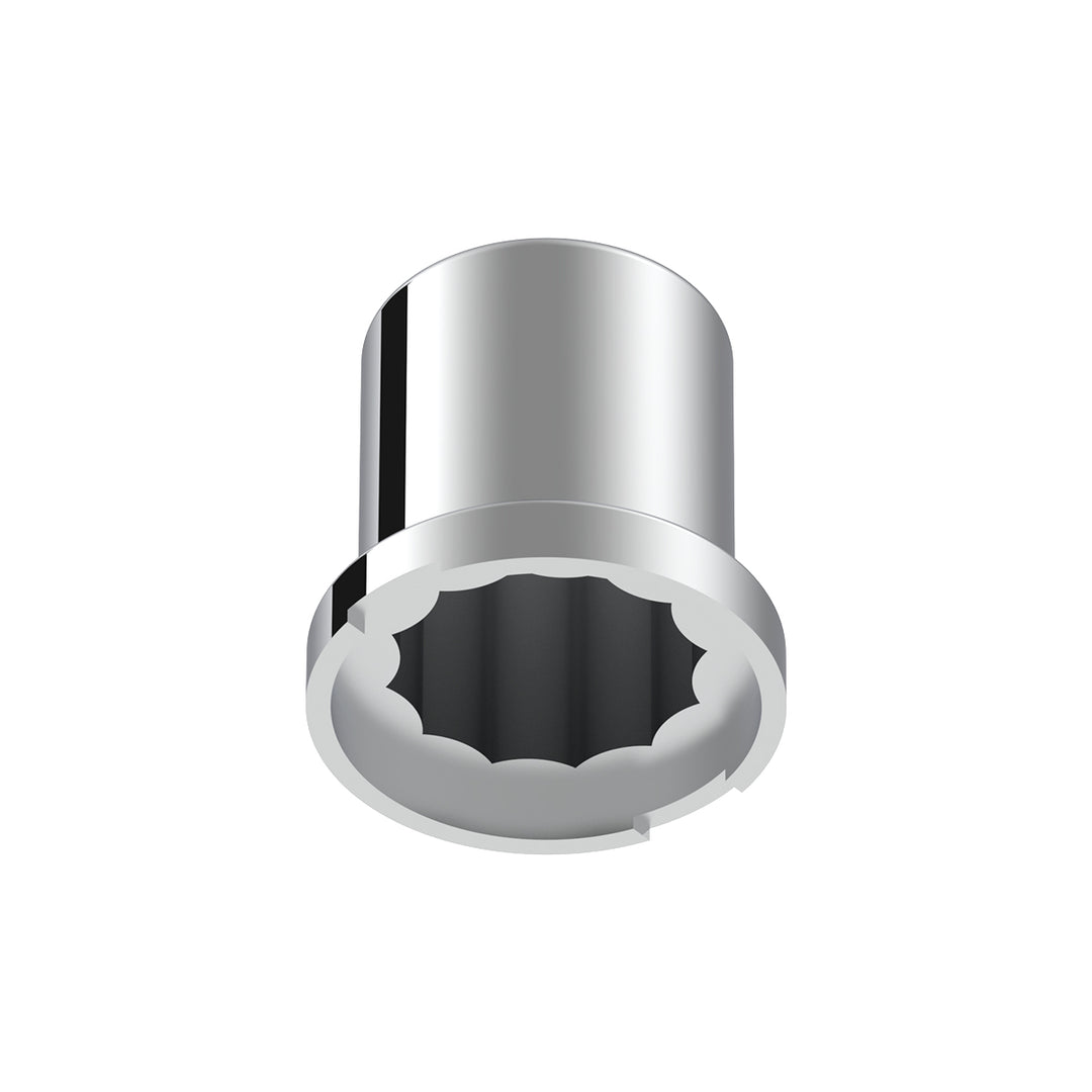 3/4" x 1-1/4" Chrome Plastic Flat Top Nut Covers - Push-On (10-Pack)