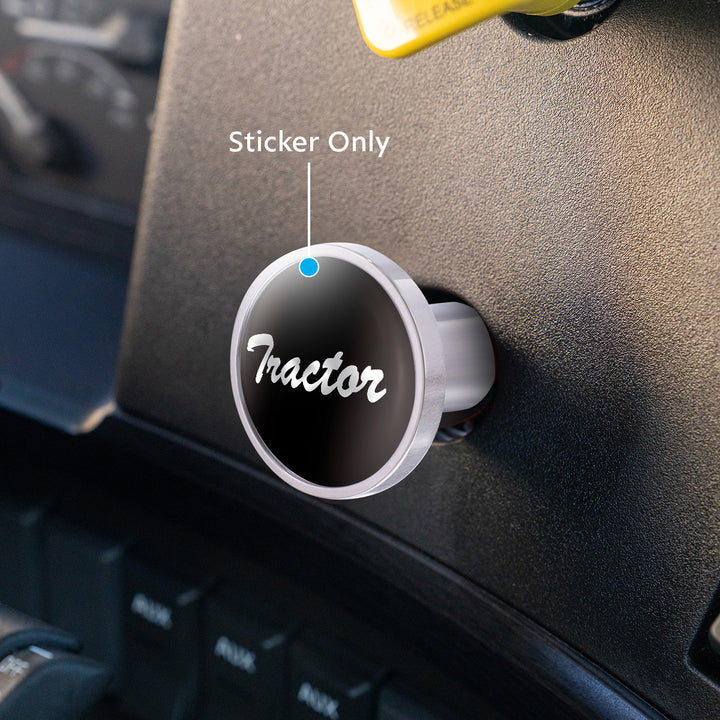 "Tractor" Glossy Air Valve Knob Candy Color Sticker - Glossy Black