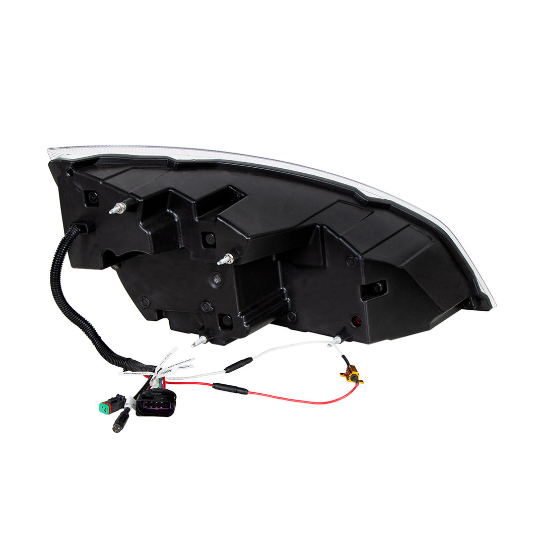 Chrome 10 LED Projector Headlight With LED Sequential Turn &amp; DRL For 2018-2024 Cascadia - Driver