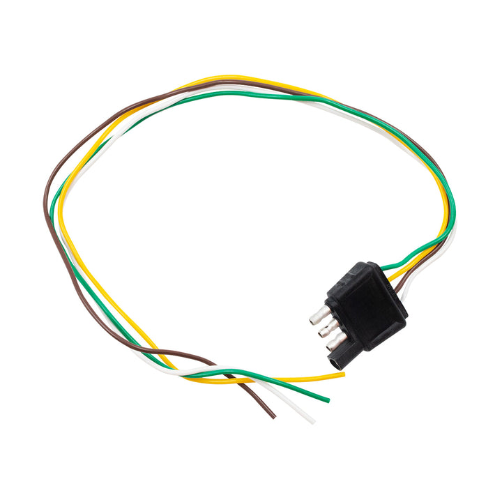 4 - Way Flat Molded Male Trailer Connector w/ Polarized Plugs, 1 Pc.