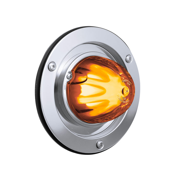 9 LED Dual Function GloLight Watermelon Sleeper Bunk Kit With 304 Stainless Steel Bezel - Amber LED/Amber Lens