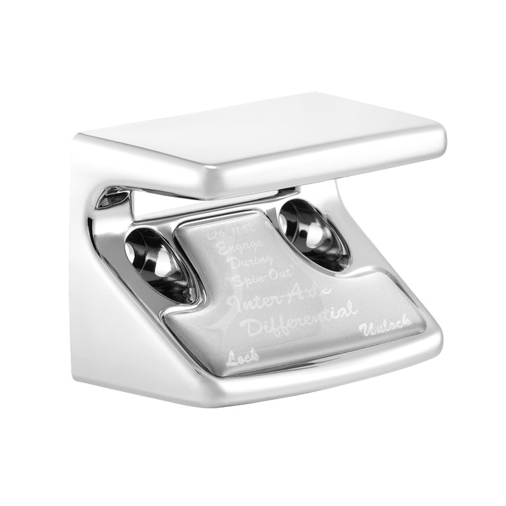 Chrome Plastic Axle/Differential Switch Guard With Glossy Sticker For 1990-2010 Freightliner Classic - Silver