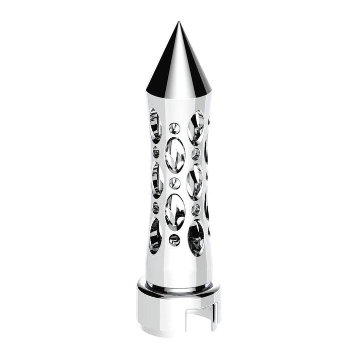 M30 x 3.5 Thread-On Daytona Style Spike Gearshift Knob With 13/15/18 Speed Adapter - Chrome/Vertical