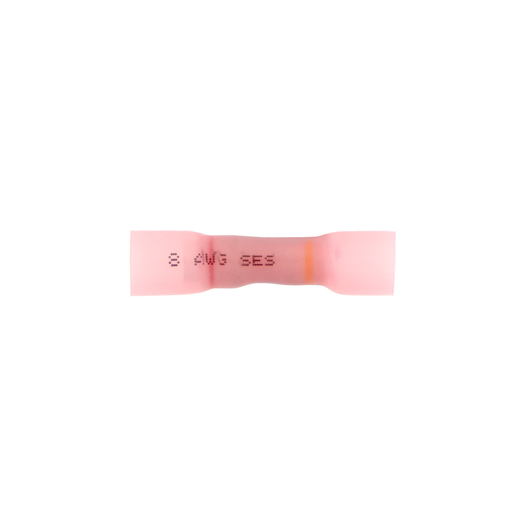 12 - 10 to 8 AWG CS Heat Shrink Step - Down Butt Connector - Pink (10-Pack)