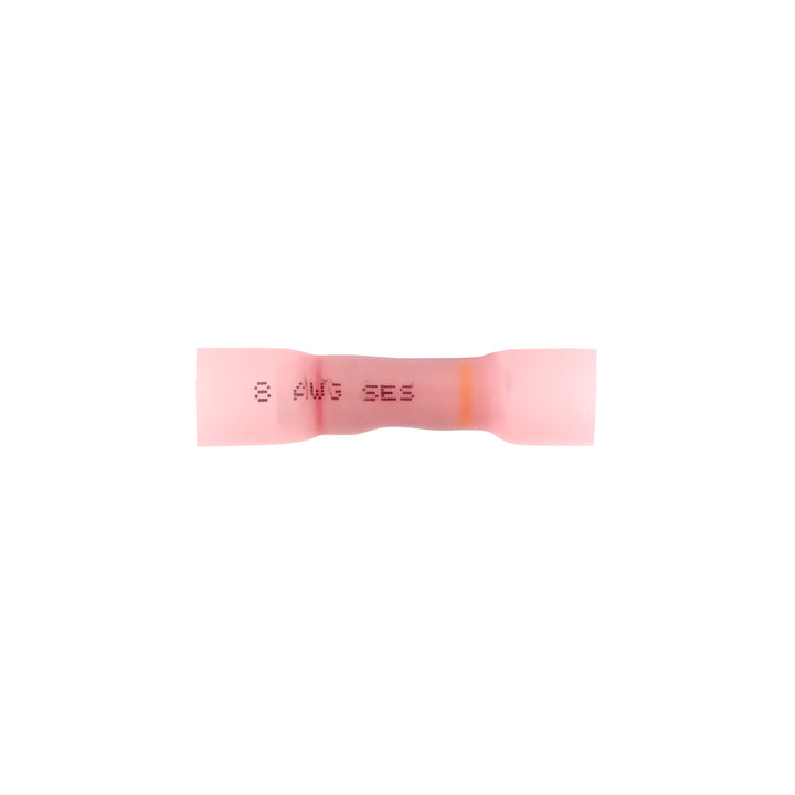 12 - 10 to 8 AWG CS Heat Shrink Step - Down Butt Connector - Pink (10-Pack)