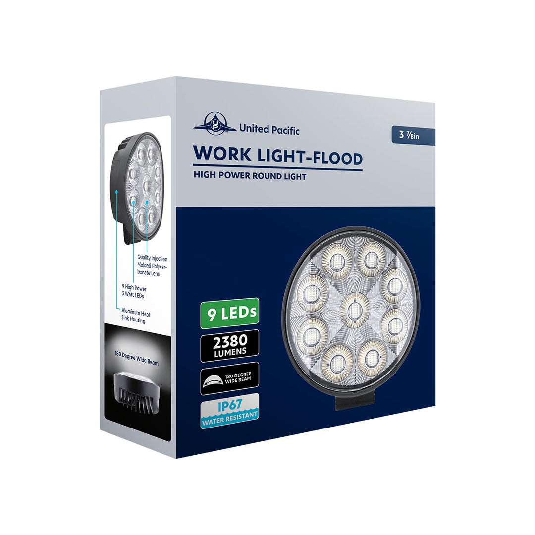 9 LED High Power 3-7/8" Round Work Light - Flood