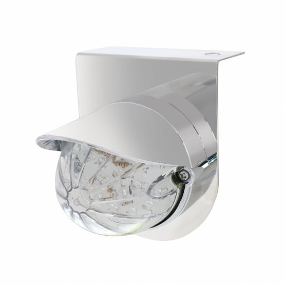 Stainless Light Bracket With 19 LED Bullet Style Grakon 1000 Light &amp; Visor - Amber LED/Clear Lens