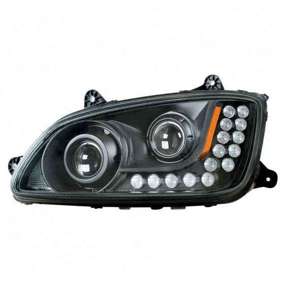 Blackout Projection Headlight Assembly For 2008-2017 Kenworth T660 - Driver