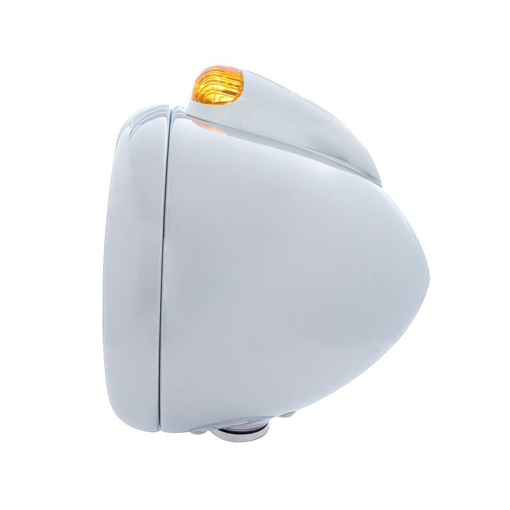 Stainless Steel Guide 682-C Headlight 6014 &amp; Dual Mode LED Signal - Amber Lens