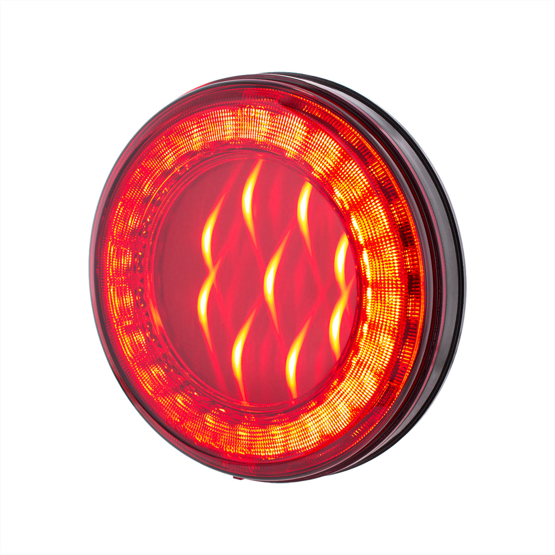 33 LED 4" Round Lumos Light X - Series (Stop, Turn &amp; Tail) - Red LED/Red Lens