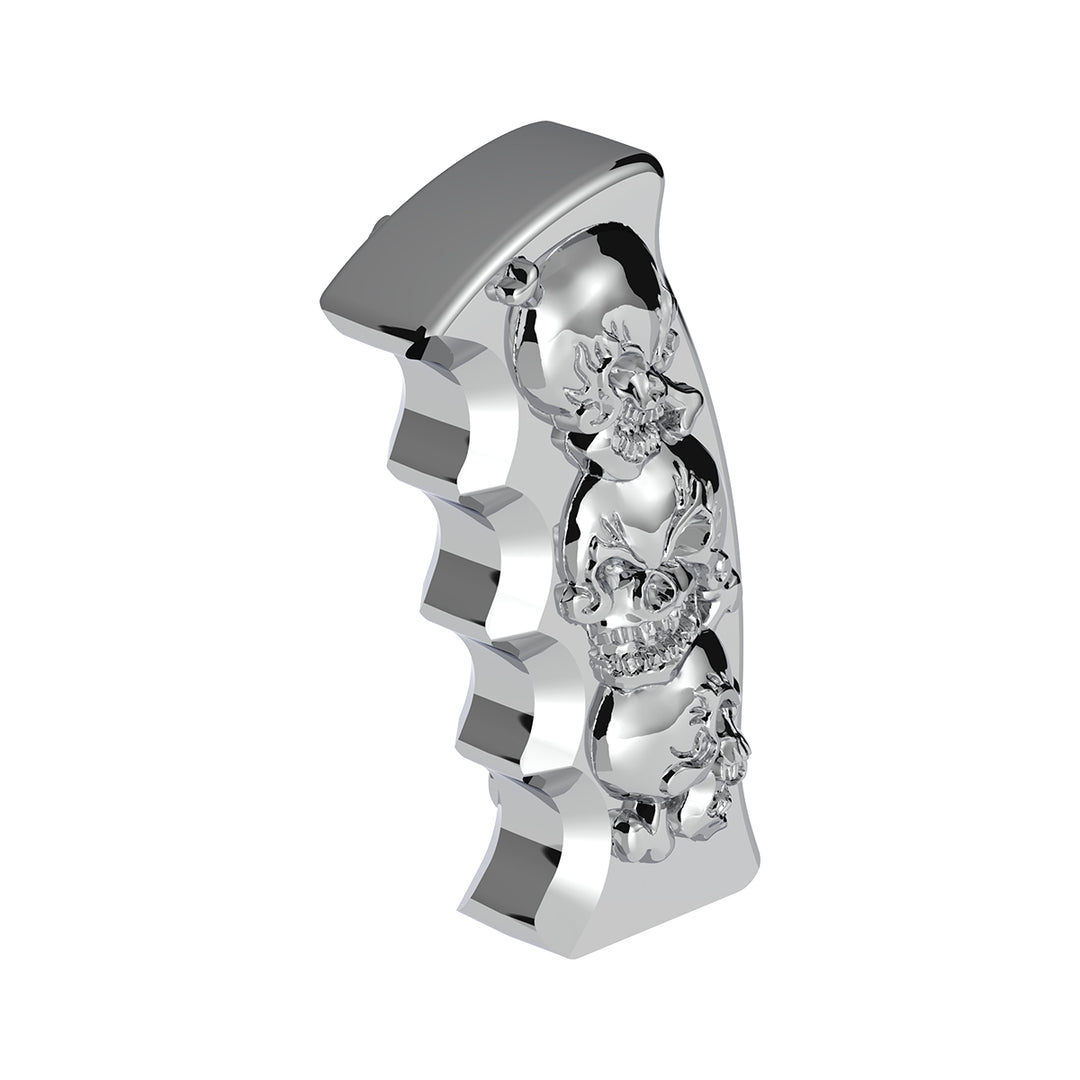 Thread-On Skulls Pistol Grip Gearshift Knob - Chrome