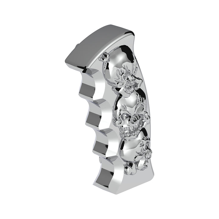 Thread-On Skulls Pistol Grip Gearshift Knob - Chrome