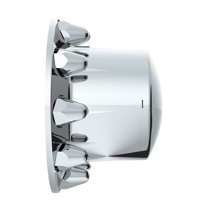Dome Rear Axle Cover With 1-1/2" Push-On Standard Nut Covers - Chrome
