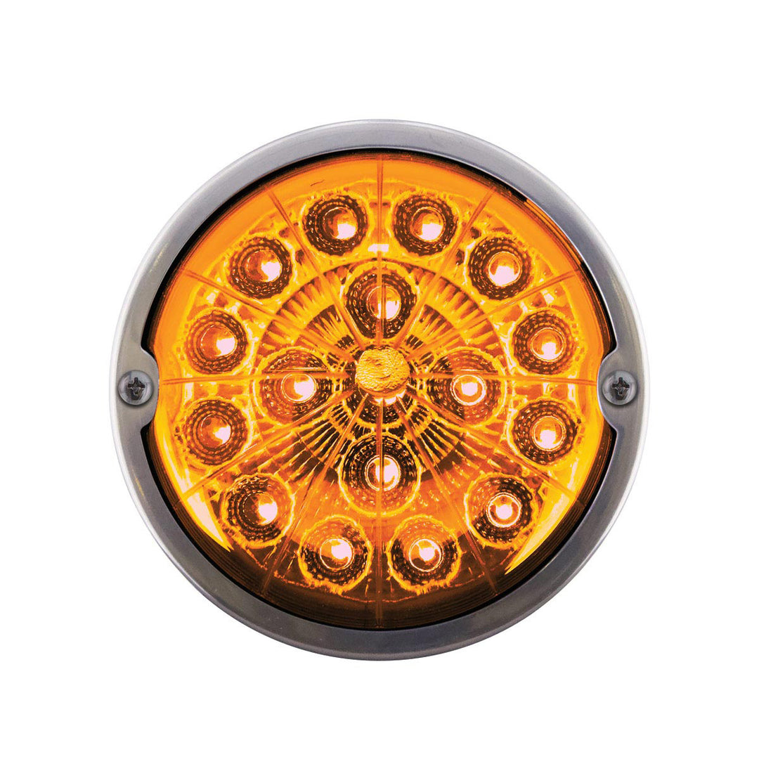 17 LED Watermelon Double Fury Light Torpedo Cab Light - Amber &amp; Green LED/Clear Lens