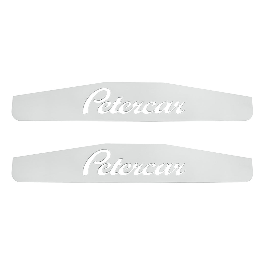4" x 24" Chrome Petercar Bottom Mud Flap Plate - Welded Stud (Card of 2)