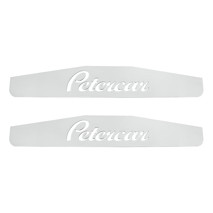 4" x 24" Chrome Petercar Bottom Mud Flap Plate - Welded Stud (Card of 2)