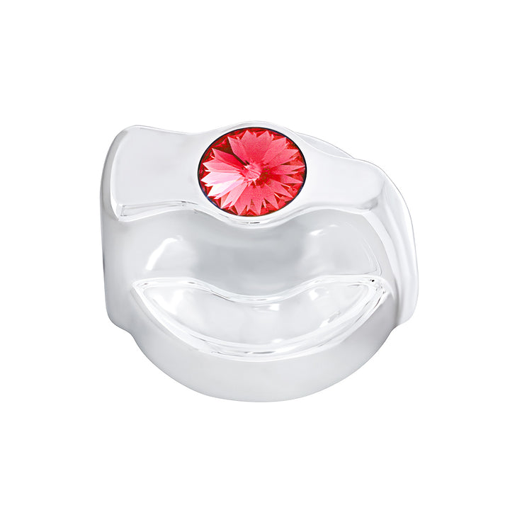 Chrome Plastic A/C Control Knob For 2005 &amp; Older Peterbilt - Red Crystal