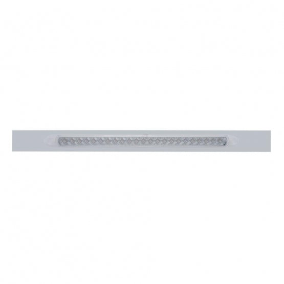 Chrome Top Mud Flap Plate With 23 LED 17" Reflector Light Bar - Red LED/Clear Lens (Each)