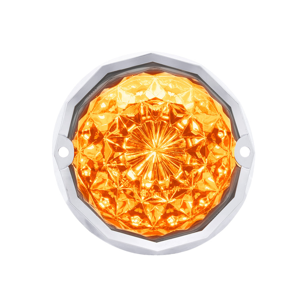 19 LED Dual Function Crystal Watermelon Light Kit With Bezel - Amber LED/Clear Lens