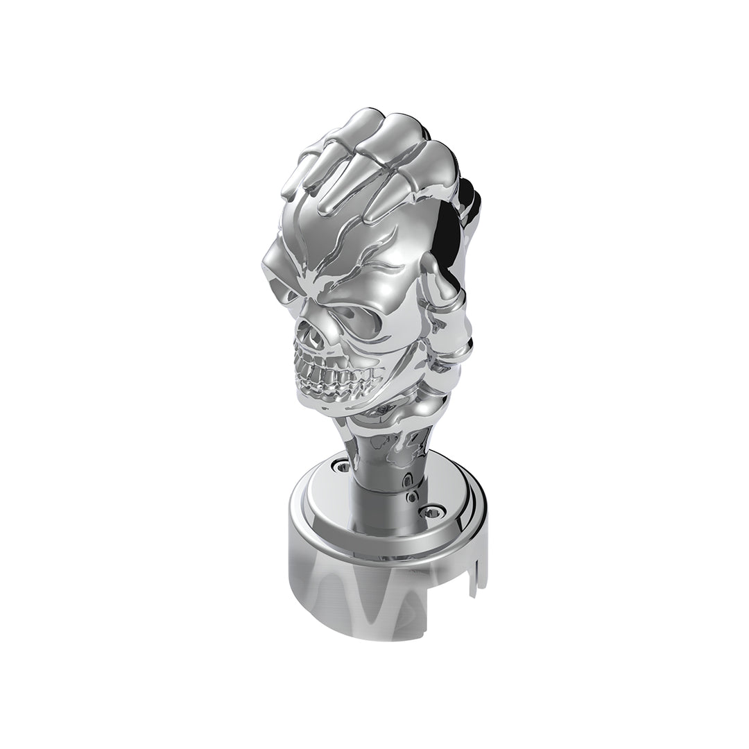 Thread-On Skull Gearshift Knob With 13/15/18 Speed Adapter - Chrome