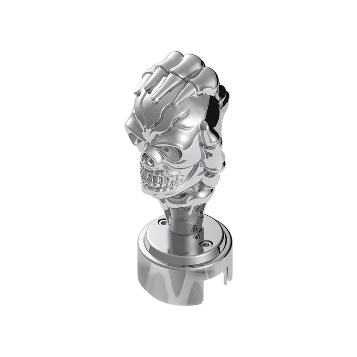 Thread-On Skull Gearshift Knob With 13/15/18 Speed Adapter - Chrome