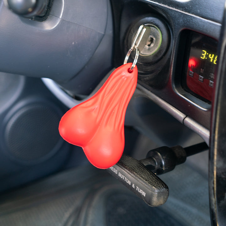 4-1/4" Stress Ballz Novelty Keychain - Red