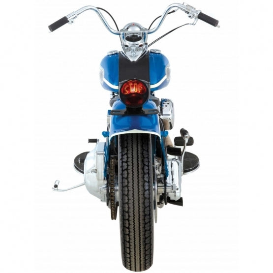 DUO Lamp Motorcycle Rear Fender Tail Light With Red Glass Lens &amp; "STOP" Lettering