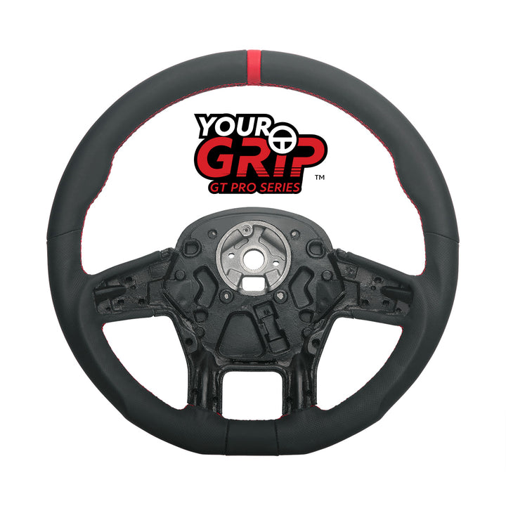 18" YourGrip GT PRO Leather Steering Wheel For 2012-2021 Peterbilt 579 &amp; 2013-2021 Kenworth T680 - Black