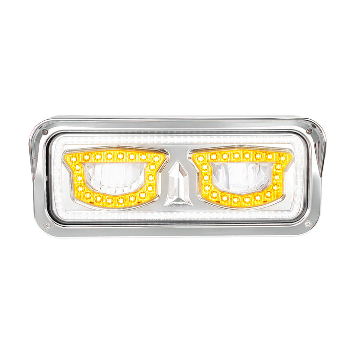 High Power Chrome LED Headlight With Turn Signal And Position Light - Driver