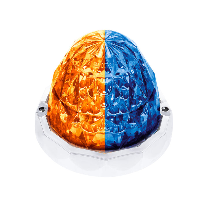 Double Fury 19 LED Dual Function Crystal Watermelon Light Kit With Bezel - Amber &amp; Blue LED/Clear Lens