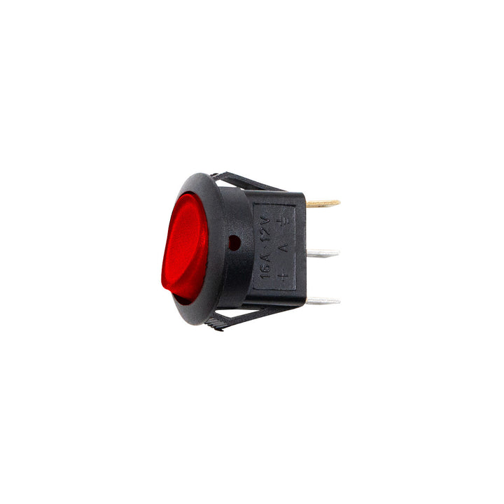 Red Illum Round Rocker 10 Amp 12V On/Off 1/2" Dia. 1 Pc.