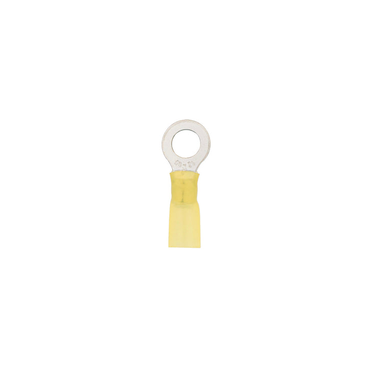 12-10 AWG 5/16" Stud CS Heat Shrink Ring Terminal - Yellow (4-Pack)