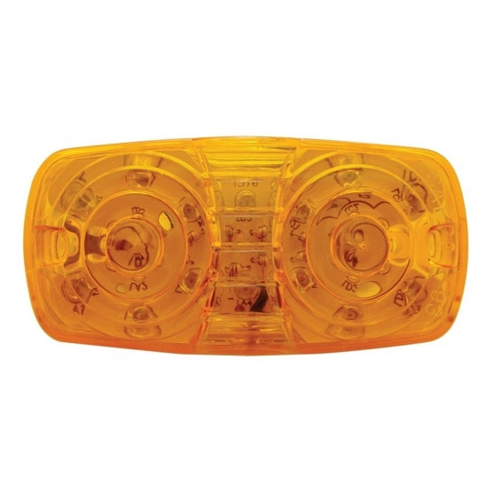 16 LED 4" x 2" Rectangular Light (Clearance/Marker) - Amber LED/Amber Lens