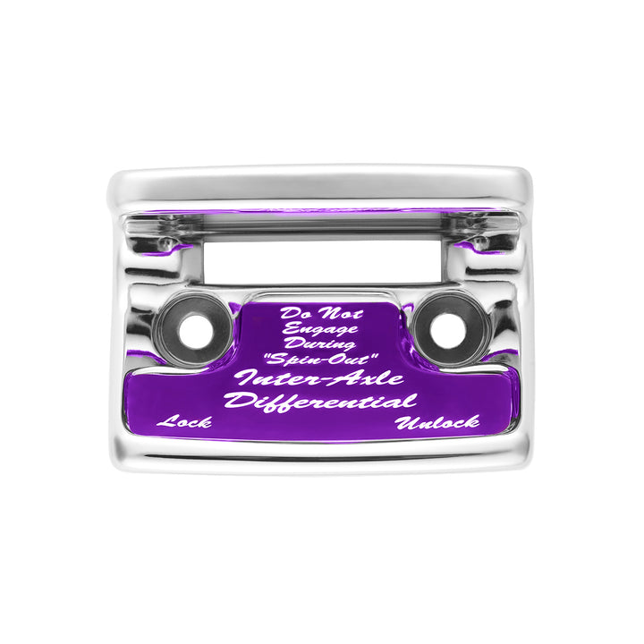 Chrome Plastic Axle/Differential Switch Guard With Glossy Sticker For 1990-2010 Freightliner Classic - Purple
