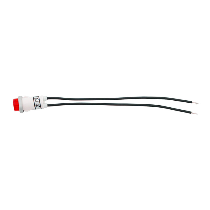 16 Amp 12V Red Warning Light w/ 1/2" Panel Mount and Leads 1 Pc.