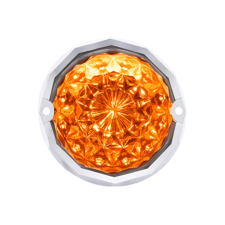 Double Fury 19 LED Dual Function Crystal Watermelon Light Kit With Bezel - Amber &amp; Blue LED/Clear Lens
