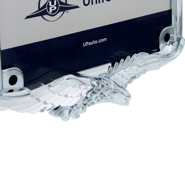 Eagle Motorcycle License Plate Frame - Chrome