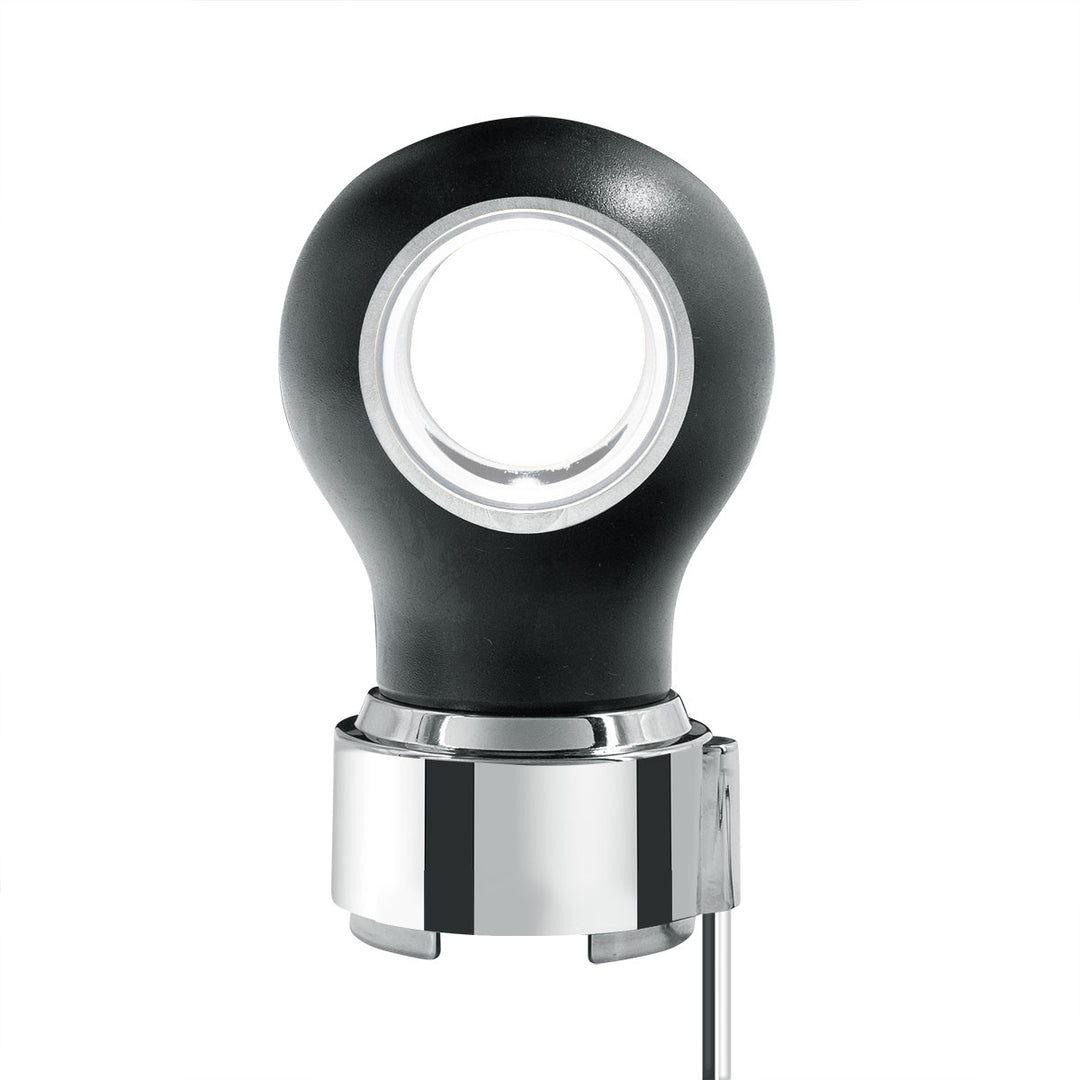 Thread-On Matte Black Charlotte Style Gearshift Knob With LED 9/10 Speed Adapter - White LED