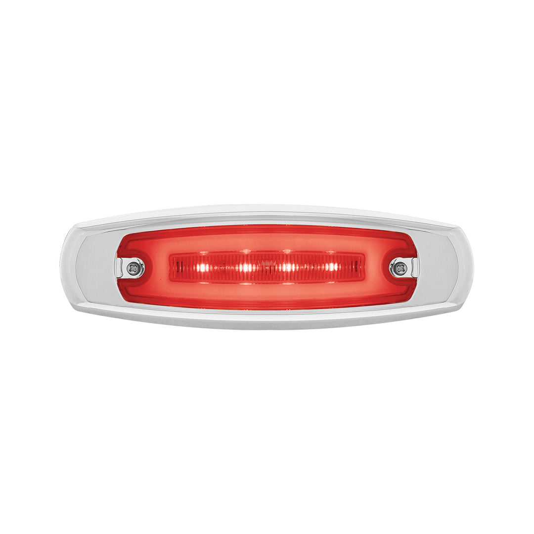 16 LED Rectangular GloLight With Bezel (Clearance/Marker) - Red LED/Red Lens (Bulk)