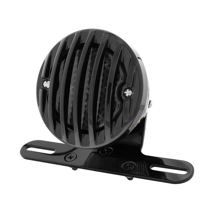 Motorcycle LED Rear Fender Tail Light With Black Grille Bezel - Smoke Lens