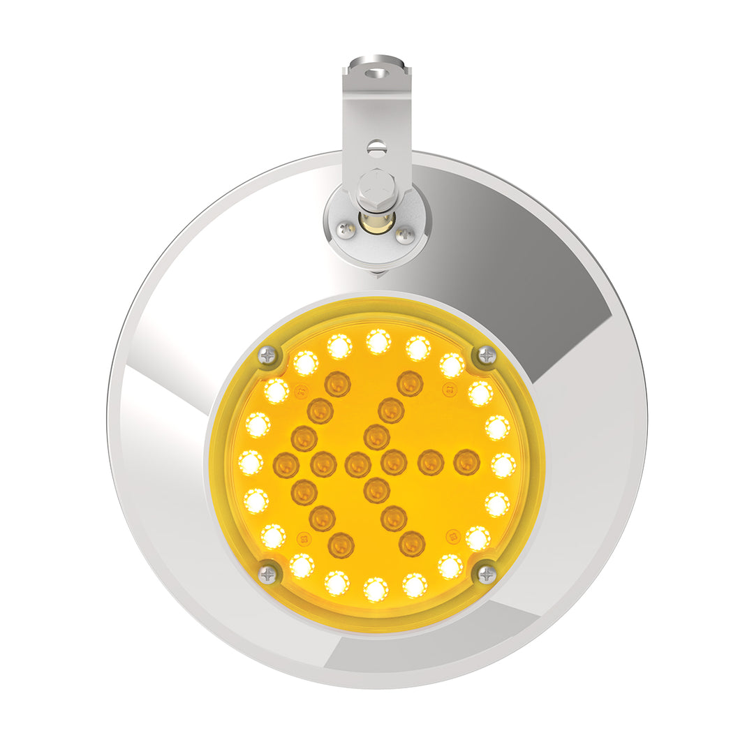 8-1/2" 430 Stainless Steel Convex Mirror With LED - Passenger