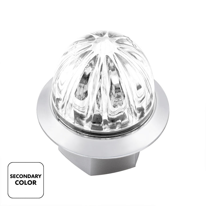 4 LED 1-1/8" Watermelon Double Fury Light With Clear Lens (Clearance/Marker) - Red &amp; White LED