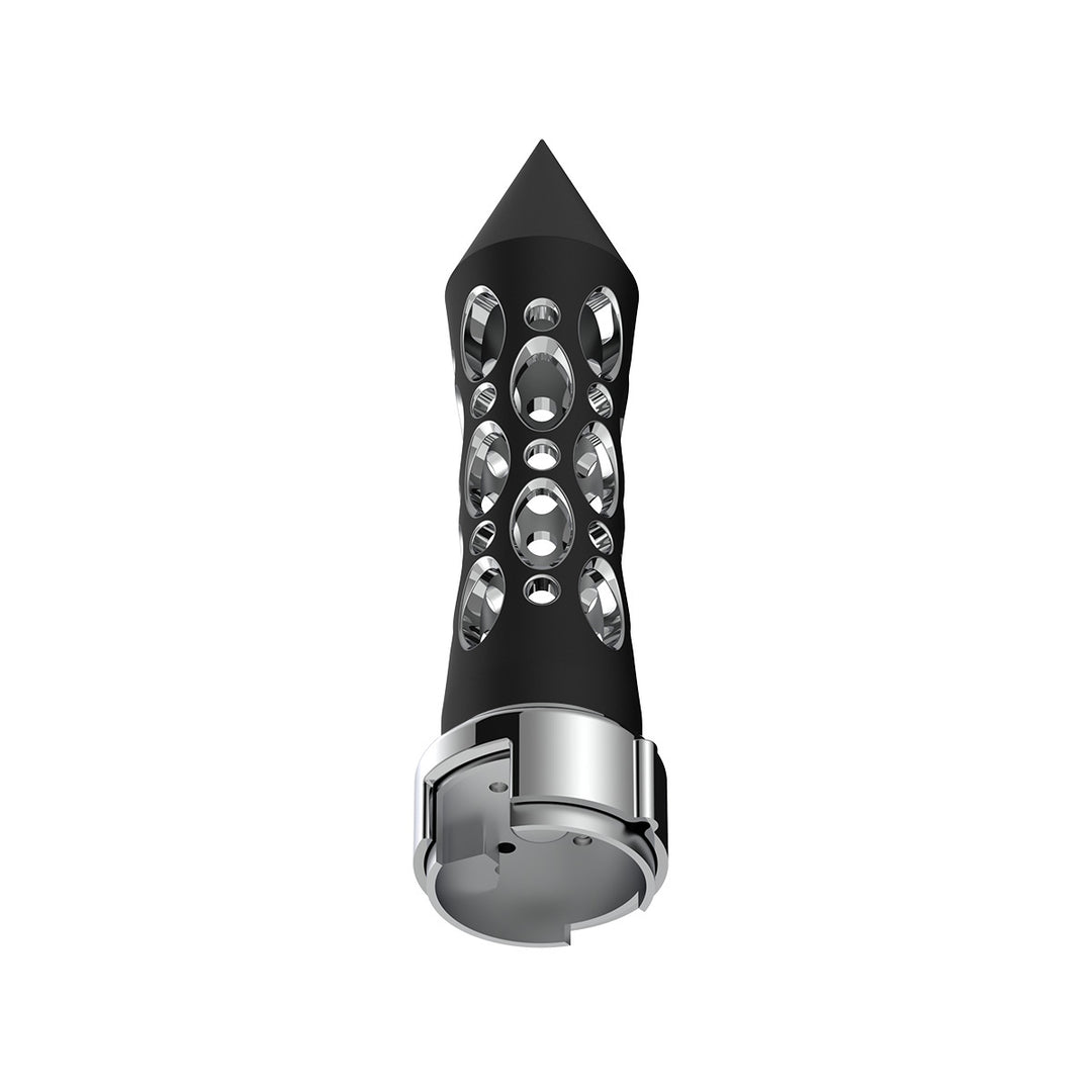 Thread-On Daytona Style Spike Gearshift Knob With LED 13/15/18 Speed Adapter - Black/Blue LED