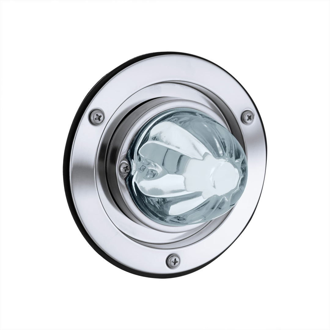 Dual Function Glass Watermelon Sleeper Bunk Kit With 304 Stainless Steel Bezel &amp; LED Bulb - Clear Lens/White LED